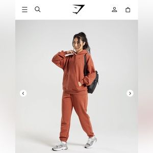 Gymshark Rest Day SET - Hoodie & Joggers Cinnamon Brown